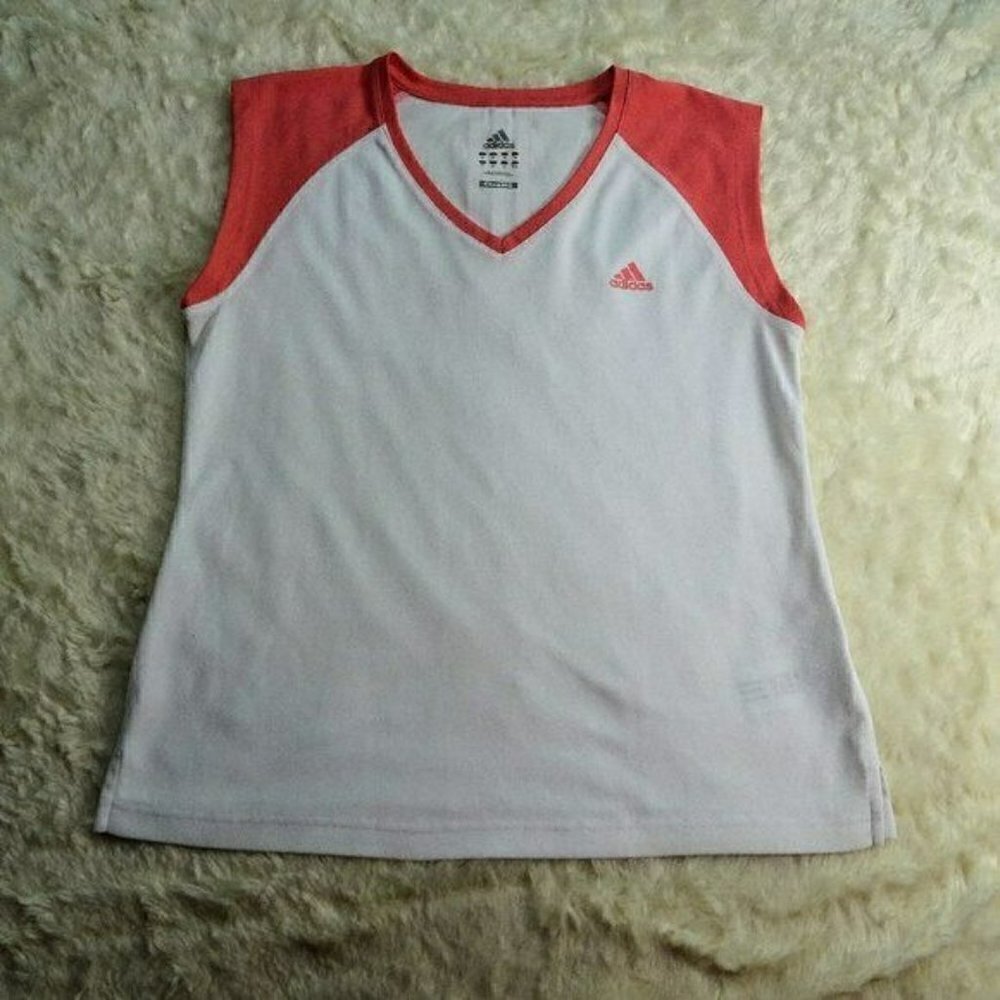 Adidas Clima365 Climalite Salmon/White Tank Top Medium
